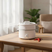 Multifunction Electric Cooker Non-Stick Electric Cooker with Ceramic Pot Small Hot Pot Easy-Clean Compact for Students