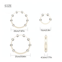 3 Pieces Tambourine Loop with Jingling Discs Polished Tambourine Loop Handheld Percussion for Kids, Young Children, Classroom, Kindergarten