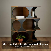 Arched Cubby Bookcase Vintage Design Bookshelf Mid-Period Modern Display Cabinet for Book Lovers, Homeowners, Study Room, Home Office, Bedroom