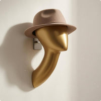 Wall-Mounted Mannequin Head Molded Wall-Attached Mannequin Head Curved Neck