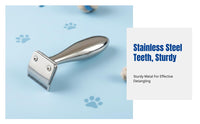 Stainless Steel Pet Comb, Dog & Cat Grooming Brush, Anti-Knot, Shedding Tool, Home Use