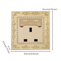 Vintage Wall Socket with USB Antique Finish Wall Outlet with USB Ports Decorative Decorator Receptacle Embossed for Bedroom, Hotel, Study