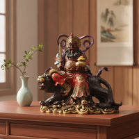 Zhao Gongming Statue Multicolor Zhao Gongming Sculpture Heavy Wealth God Statue for Altar, Office