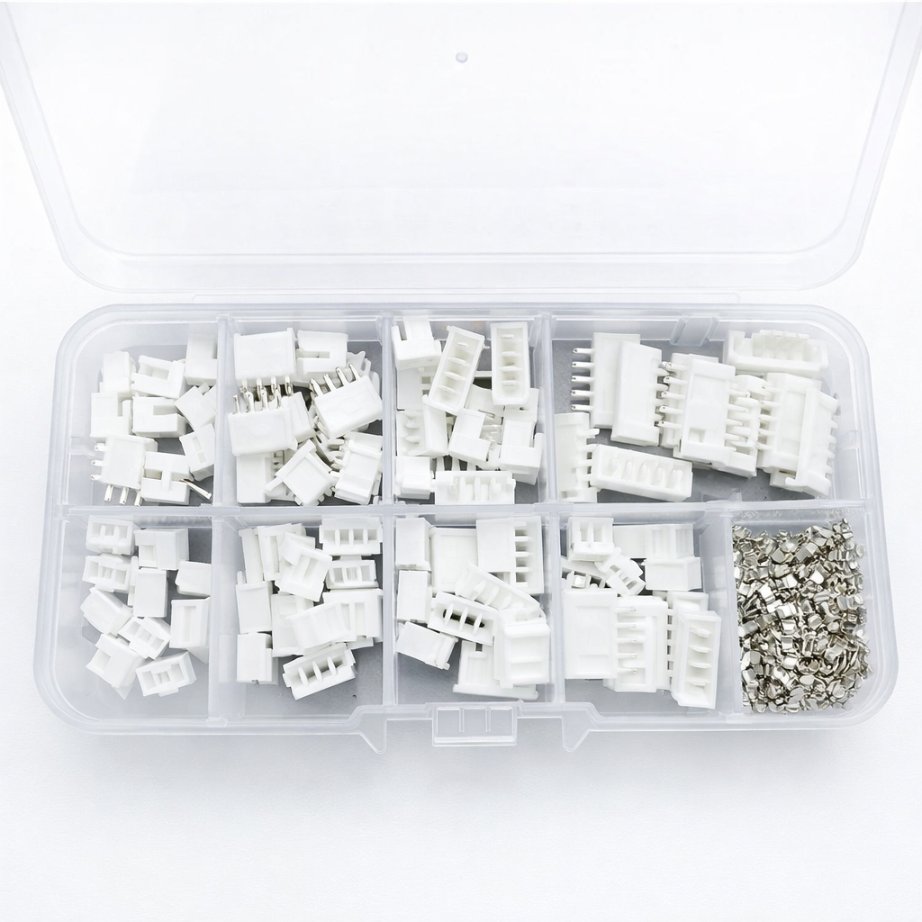 JST-XH Connector Kit 2.54mm Pitch, 230 Piece Male Female Pin Header Terminal Set, Wire Connector 26 AWG, Electronics Hobbyist