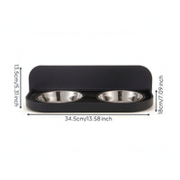 Pet Feeding Station with Stainless Steel Bowls Wall Mounted Pet Feeder