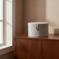 Woven Box with Lid Versatile Storage Box with Hinged Lid for Dressing Room, Home Organization