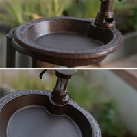 Well Style Bird Feeder Rustic Bird Feeder with Basin Decorative for Courtyard