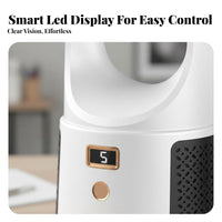 LED Digital Display Bladeless Desk Fan Adjustable Speed Bladeless Fan Easy to Clean for Students, Pet Owners, Bedroom, Dorm Room