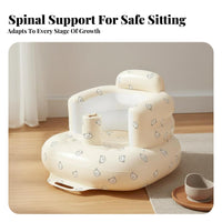 Ergonomic Inflatable Baby Sofa Skin-Friendly Material Baby Learn to Sit Chair Non-Slip Bottom Infant Learn to Sit Chair Portable for Infants, Toddlers, Parents, Feeding Time, Playroom, Living Room, Travel