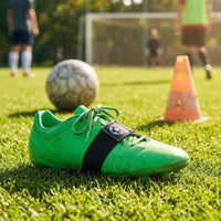 Elastic Shoe Strap with Soccer Symbol Stretch Shoe Upper Fixing Sleeve Slip-Resistant for Athletes, Sports Training