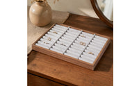 Jewelry Display Tray Padded Cushioned Jewelry Tray Accessory Storage Wood-Grain Slim