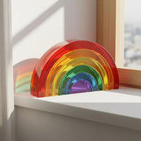 High Clarity Acrylic Stacking Blocks Child-Led Rainbow Stacking Toy Gift Idea for Preschool, Playroom, Classroom