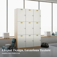 Lockable Doors Wooden Employee Locker with Lock Minimalist Design Multi-Door Storage Locker Heavy Duty Gym Personal Effects Cabinet Easy to Clean for Employees, Changing Room, Salon, Office, School