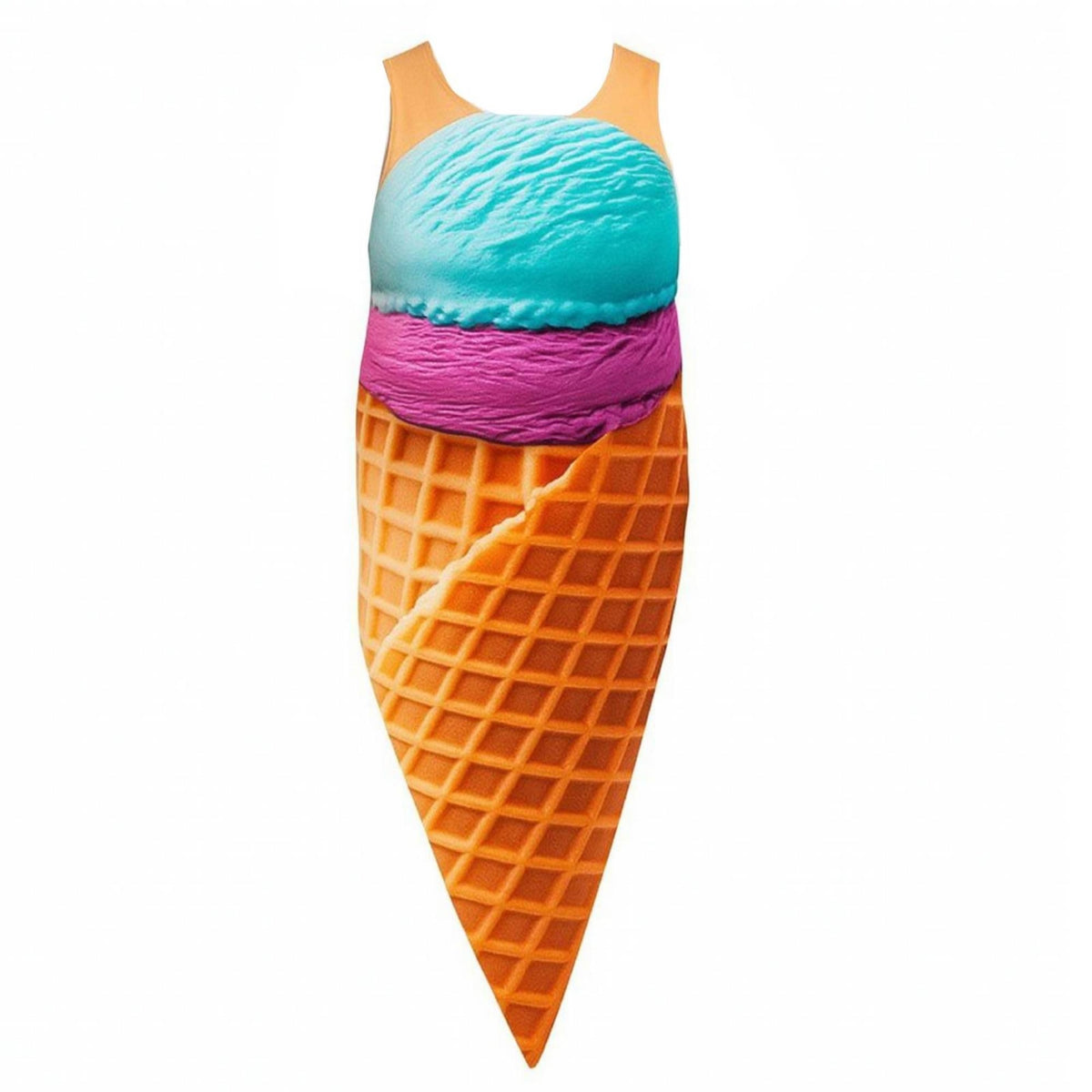 Funny Ice Cream Cone Costume Sleeveless Ice Cream Cone Adult Costume Lightweight Apparel Sweet for Stage Performances