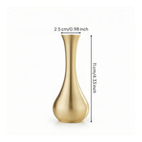 Lustrous Finish Antique Brass Vase Narrow Mouth Slender Neck Vase Decorative Table Decor Tabletop