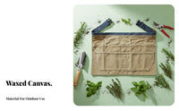 Oil-Proof Waxed Canvas Tool Apron Water Resistant Gardening Waist Bag Waterproof Short Work Apron Adjustable Strap for Gardeners, Carpenters, DIY Enthusiasts, Outdoor, Workshop, Home Improvement