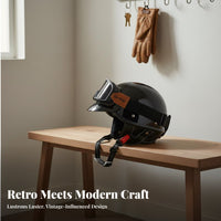 Japanese Design Helmet Four-Season Use Retro Half Helmet Universal Fit Vintage Head Cap with Goggles for Summer Riding, City Commuting