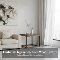 Solid Timber Wood Square Wooden End Table New Chinese design Square End Table Minimalist Design Indoor Furniture space-efficient Size for Apartment Dwellers, Interior Designers, Living Room, Bedroom, Small Spaces, Entryway