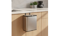 Stainless Steel Wall Mounted Trash Can with Lid Space-Saving Wall-Mounted Trash Bin Compact Hanging Waste Bin Small for Kitchen, Cabinet, Bathroom