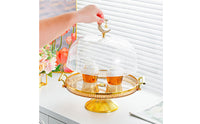 Cake Stand with Lid Transparent Cake Stand with Dome Pedestal Dessert Tray Shatter-Resistant Large Capacity for Parties, Buffet