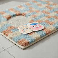 Cartoon Diatomaceous Earth Bath Mat, Non-Slip Absorbent Bathroom Floor Mat for Home