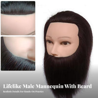 Male Mannequin Head Can Be Dyed and Permed Barber Practice Head Dyeable Haircut Training Doll for Barbers, Beauty School
