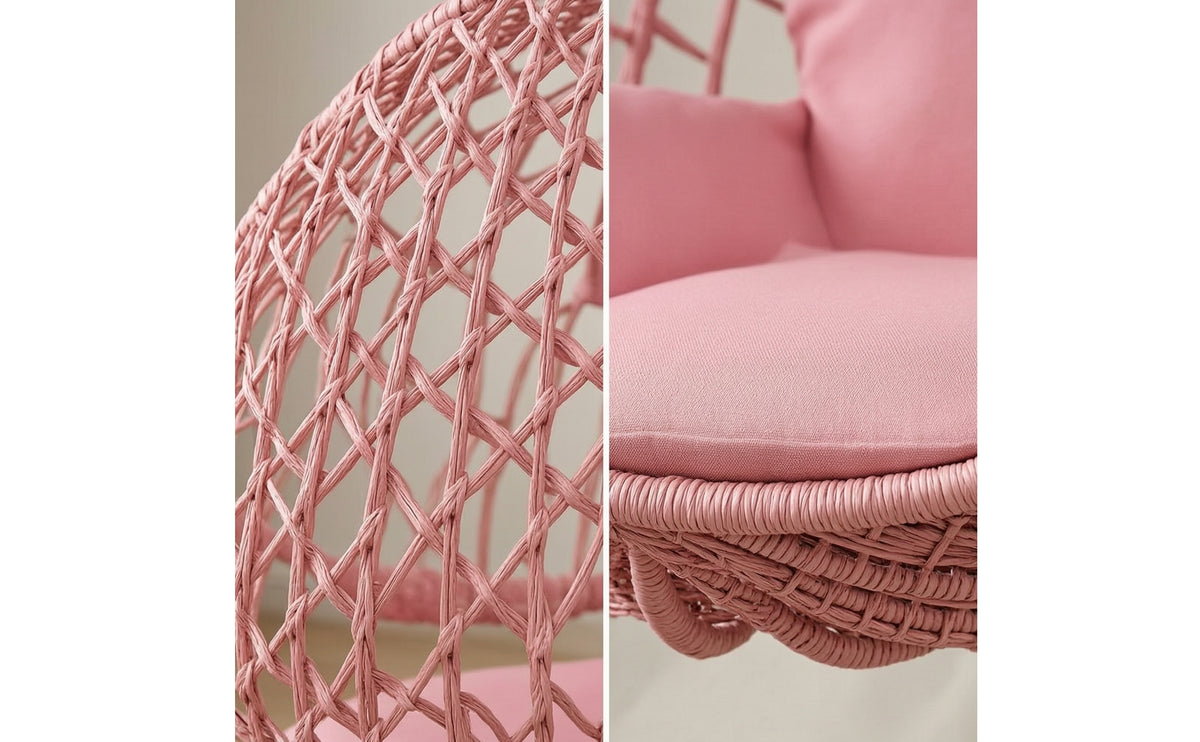 Hanging Chair with Stand Freestanding Egg Chair with Stand Woven Furniture for Adults, Balcony, Living Room, Reading Corner