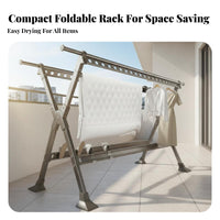Indoor Outdoor Use Foldable Clothes Drying Rack Space-Saving Collapsible Laundry Airer Portable Collapsible Clothes Horse Large Capacity for Apartment Dwellers, Homeowners, Homemakers, Balcony, Dorm Room