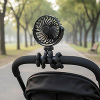 USB Rechargeable Flexible Fan Portable Stroller Fan Lightweight for Office Workers, Students, Dorm, Travel, Car Seat