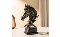 Horse Head Sculpture Carved Horsehead Sculpture Vintage-Vintage-Themed Horse Head Bust for Equestrian Lovers, Living Room, Bookshelf