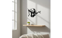 4 Pieces Panda Iron Wall Ornament Cute Panda Metal Wall Decor Lightweight Iron Plaque for Living Room, Bedroom, Porch
