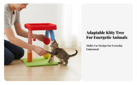 U-Shaped Feline Climbing Frame Colorful Design Feline Playground Space-Saving Pet Supply for Apartment, Indoors, Living Room