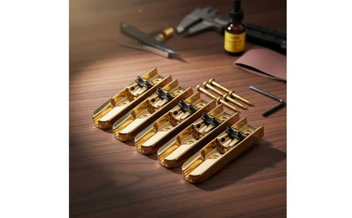 5 Pieces Split Design Bass Bridge Long-Lasting Metal Construction Individual Bass Bridge Set Instrument Accessory Robust Duty