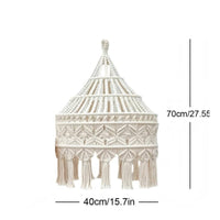 Boho Lampshade with Tassels Handmade Macrame Lampshade Cotton Macrame Light Cover Bohemian Hanging Lamp Shade Textured