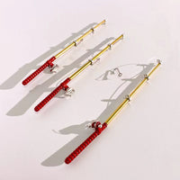 Miniature Fishing Rod Model for Dollhouse and Diorama Scenes
