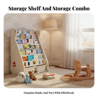 Picture Book Display House-Shaped bookshelf Multitier children's bookshelf Multifunctional Toy Storage Shelf Rounded Corners for Toddlers, Parents, Nursery, Bedroom, Kindergarten, Living Room