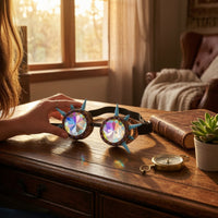 Pointed Steampunk Goggles Gothic Goggles with Spikes Mirrored Eyewear Vintage for Festivals, Photo Shoots