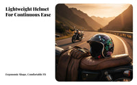 3/4 Graffiti Helmet Four-Season Retro Impact-Absorbing Foam Layer Guarding Headwear for Men, Women, Commuting