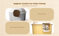 Large Cat Litter Box High Sides Semi-Enclosed Easy to Clean