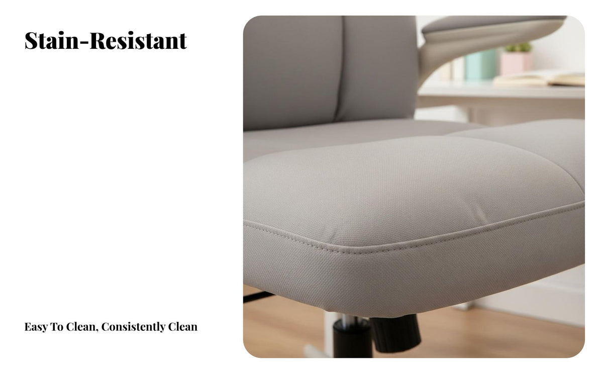 Soft Padded Seat supportless Caster Chair 360° rotate Office Furniture Rolling Base Seating Ergonomic Design for Women, Students, Adults, Study Room, Bedroom, Dormitory