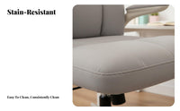 Soft Padded Seat supportless Caster Chair 360° rotate Office Furniture Rolling Base Seating Ergonomic Design for Women, Students, Adults, Study Room, Bedroom, Dormitory