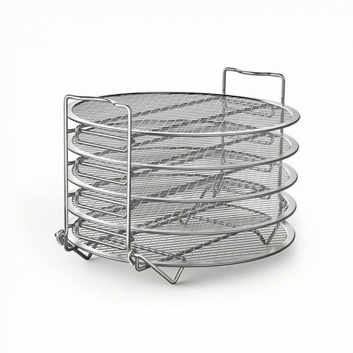 Stainless Steel Five-Tier Rack Wire-Mesh Stackable Dehydrator Rack Round Appliance Compact for Home Cooks, Dehydrating, Steamer, Kitchen