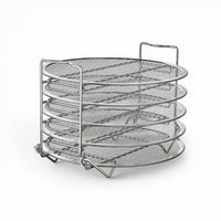Stainless Steel Five-Tier Rack Wire-Mesh Stackable Dehydrator Rack Round Appliance Compact for Home Cooks, Dehydrating, Steamer, Kitchen
