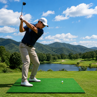 Portable Artificial Grass Mat, Driving Range Mat with Replaceable Surface, Non-Slip EVA Base for Chipping & Swing Practice