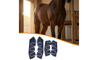 4 Pieces Fleece Lined Horse Transport Leg Guard Wraparound Padded Horse Leg Guard Skin Friendly Pet Gear Navy Blue for Travel