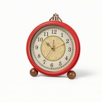 Twin Bell Alarm Clock Compact Metal Alarm Clock with Handle Sturdy for Bedroom
