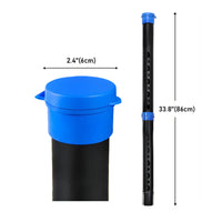 Oval Pickup Openings Golf Ball Shag Tube Detachable Two-Piece Golf Ball Retriever Tube Cylindrical Body Aluminum Finish