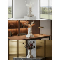 Column Vase Embossed Pedestal Vase Architectural for Living Room, Showroom