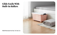 Wheeled Underbed container With casters Household Storage particulateresistant for beneath the bed