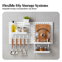 Pegboard Panel Kit no tools required Installation Perforated Panel Organizer DIY combination surfaceMounted Storage for Hobbyists, Bathroom, Study Room, Workshop